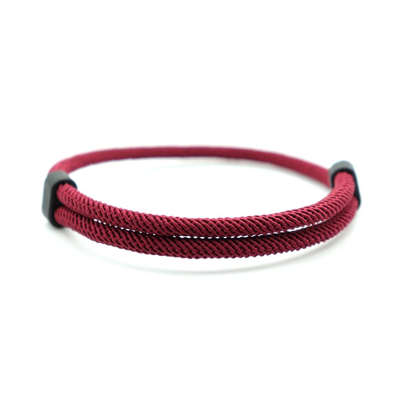 Minimalist Handmade 4mm Milan Rope Bracelet Charms Resizable Red Braclet For Men Women BFF Lucky Armband Jewelry: Wine Red