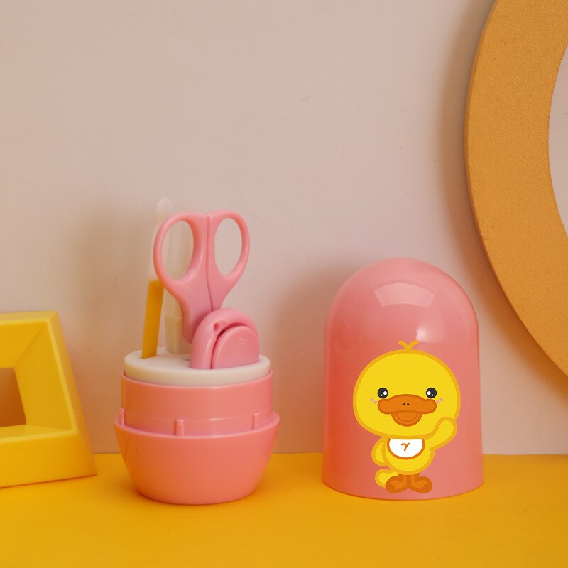 4-piece newborn baby nail care Set Nail Scissors Nail Scissors cartoon animal fish fillet baby health set: ASEG-1257