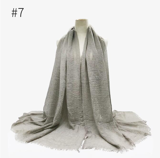Écharpe Hijab en viscose de coton, 10 pièces, , écharpe, châle à la , bon marché, enveloppe musulmane, 50% pièces: 7