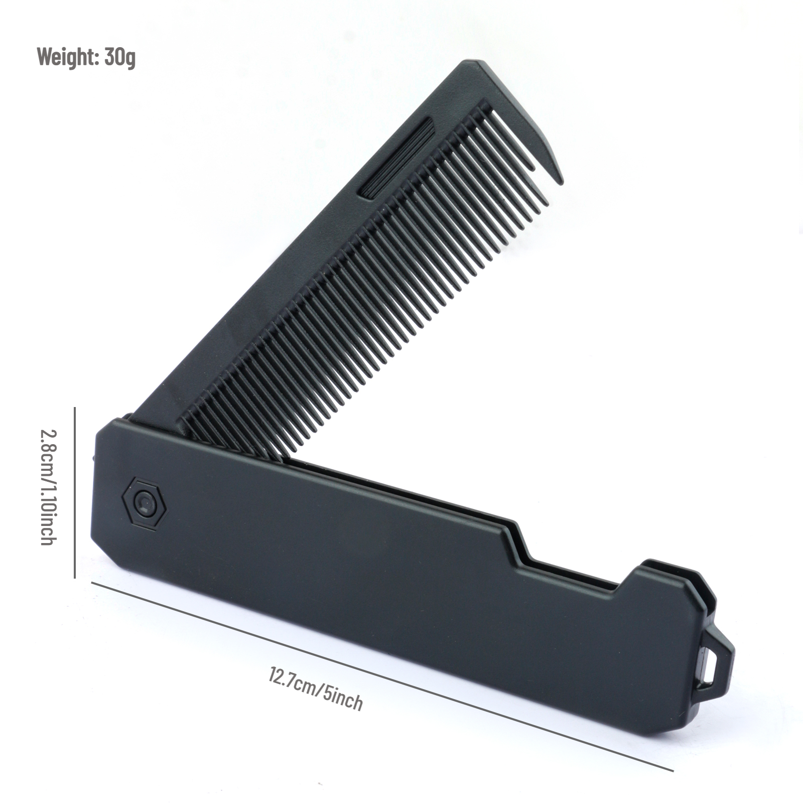 1/2/3 in 1 Pocket Folding Combs Plastic Wide Tooth Oil Head Comb Beard Combing Barber Clipper Comb Salon Hair Styling Tools: GRAY