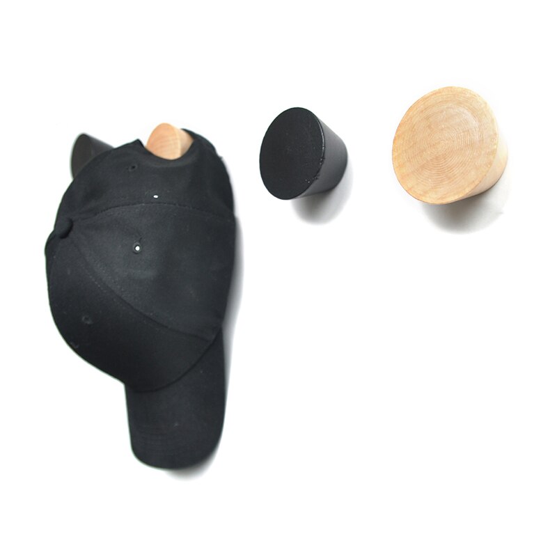 Solid Wood Wall Clothes Hanger Round Hook Wood Coat Rack Wall Hanger Wooden Coat Hooks Simple Home Decoration