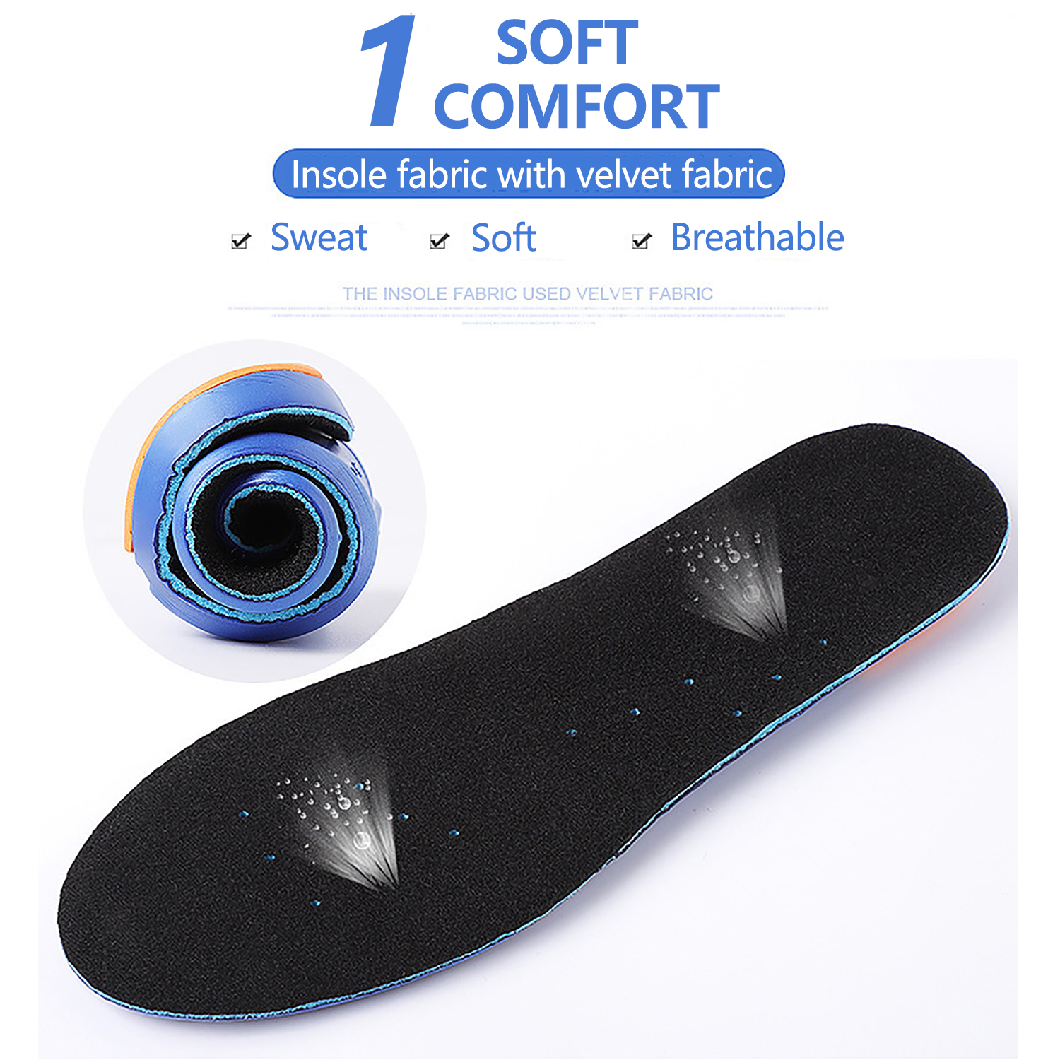 Elastic Memory Sports Insoles Support Foot Pain Massaging Silicone Insoles Gel Soft Sport Shoes Pad for Women Men Sneakers Sole