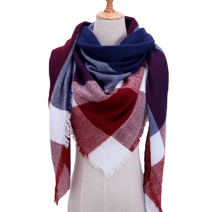 Plaid Farbe Einfache frauen Schals Dreieckige 140*140*210cm Kaschmir Warme Herbst Winter Schals wickelt schal für Frauen: 07