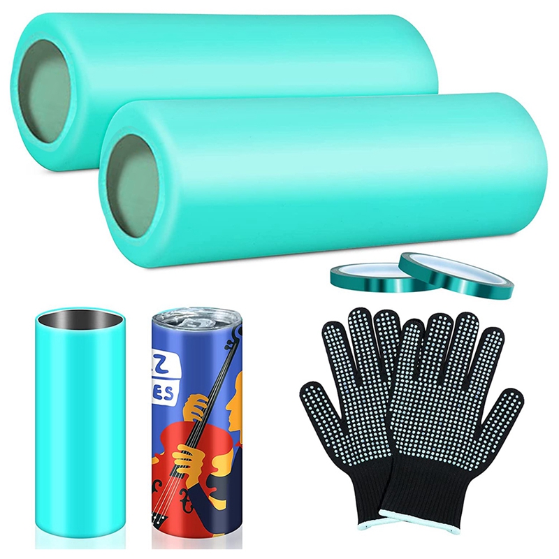 Silicone Wraps for Seamless Sublimation Tumblers 20Oz Silicone Sublimation for Straight Blanks Cup with Gloves: Default Title