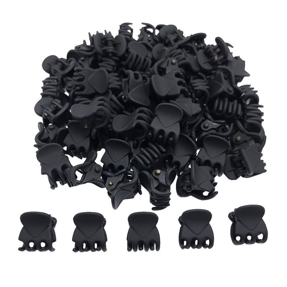 50 Stks/partij 1-1.5Cm Kleine Mini Haar Klauw Clips Zwart Bruin Doorzichtig Doorzichtig Plastic Clips Haarspeld Kids Haar Styling Klem Vrouwen: Donkerblauw