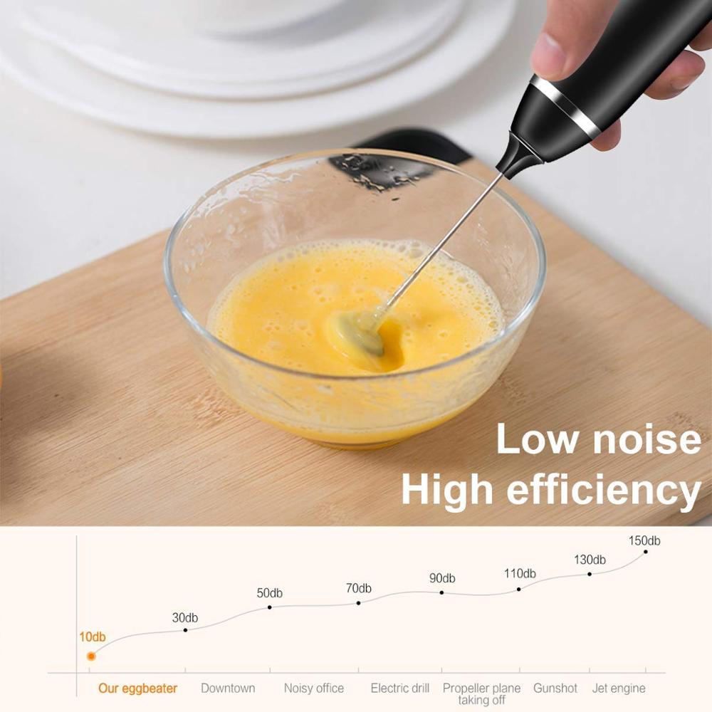 YAJIAO Rechargeable Milk Frother Handheld Electric Foam Maker Stainless Whisk 3 Speed for Coffee Latte with 16 Pcs Art Stencils