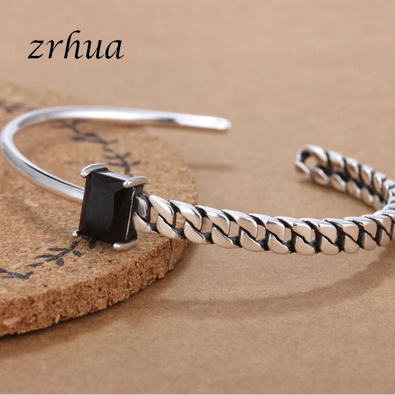 ZRHUA-Pulseras de cristal de Color plateado para mujer, brazaletes de amistad, brazaletes abiertos, estilo, de cumpleaños