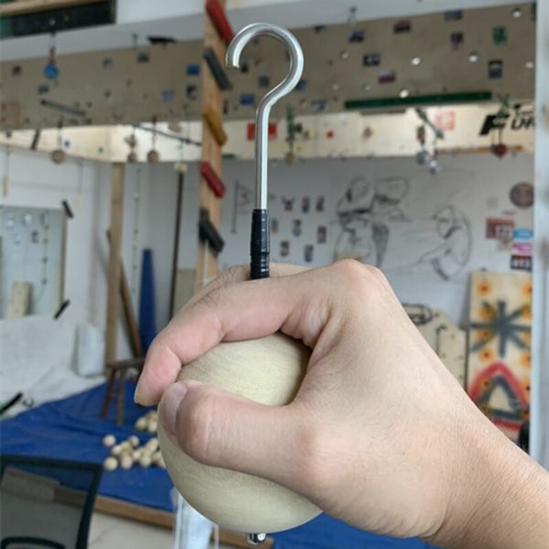 1 paio di sfere da arrampicata in legno 7/8/10CM tiro su formazione manopole arrampicata su roccia allenatore di mazze allenamento palla di cannone