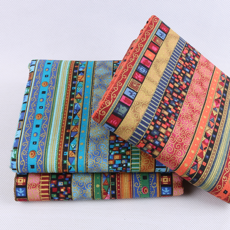 Nanchuang-tissu en lin de coton imprimé ethnique, pour décoration, literie, canapé, coussin, nappe, 45x45cm, 3 pièces