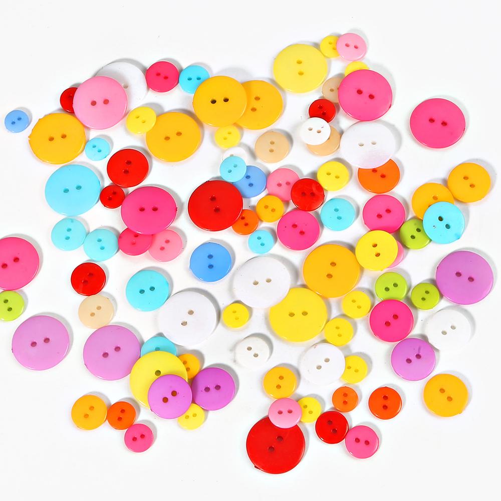6/9/10/11/12/15/20MM Round Resin Button 2 Holes Sewing Button Scrapbooking Decoration Apparel Crafts DIY Clothes Accessories