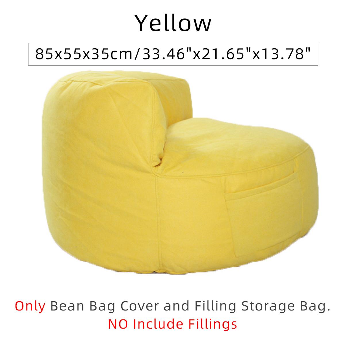 Comfortabele Bean Bag Lui Banken Cover Stoelen Zonder Filler Linnen Doek Bean-Bag Lounger Seat Poef Bladerdeeg Couch Tatami woonkamer: Yellow