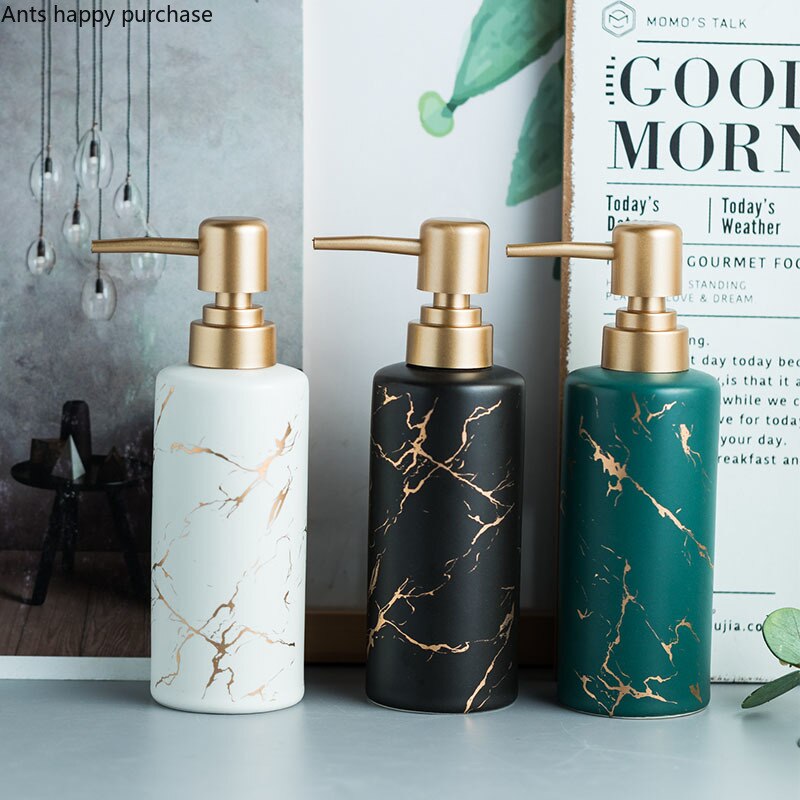 Marmorierung Keramik Lotion Flasche Schlecht Lieferungen Zubehör Händewaschen Flüssigkeit Abfüllung Seife Spender Tragbare Seife Spender