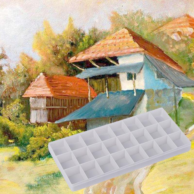 Compartment Palette Rubber Color Leaking Plastic Box For Watercolor Gouache Acrylic Oily Coatings Waterproof Pigment Palette