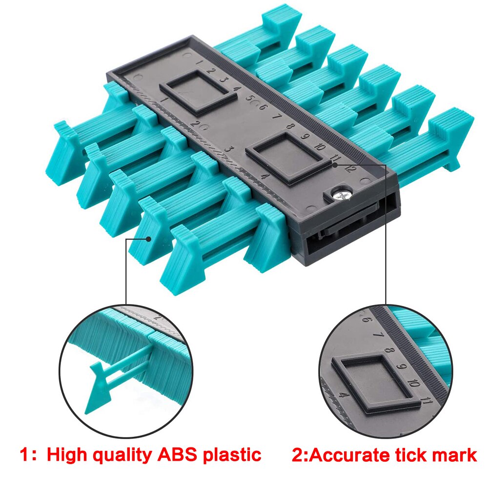 Multi-functio Contour Profile Gauge Tiling Laminate Tiles Edge Shaping Wood Measure Ruler Tiles Laminate Tiles Tool 5/6/10inch