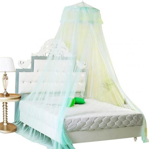 Bed Canopy Double Colors Hung Mosquito Net Princess Bed Tent Curtain Foldable Canopy On The Bed Fairy Lace Dossels: Green