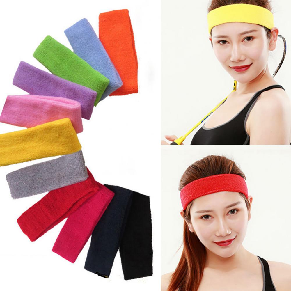 Banda para el sudor deportiva de verano para hombre y mujer, diadema para Yoga, gimnasio, toalla de seguridad elástica de Color sólido, banda para el pelo para tenis, bádminton y baloncesto