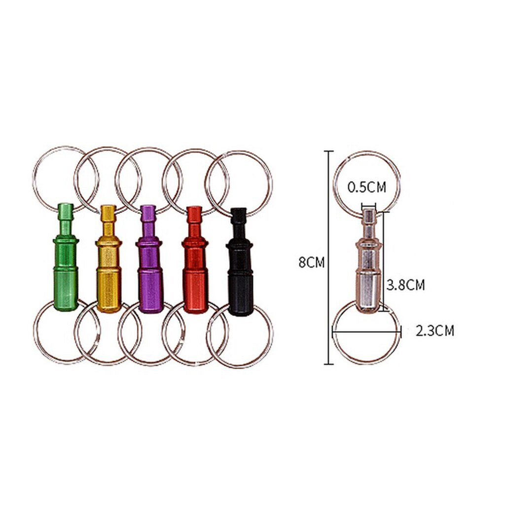 4pcs Quick Release Keychain Detachable Pull Apart Key Rings, Double Sp lit Rings