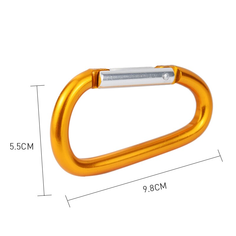 1pc store størrelser 98 x 53mm karabinhager stor d knap svampehåndtag spænde d-ring form aluminiumslegering svamp indkøbskrog tilbehør