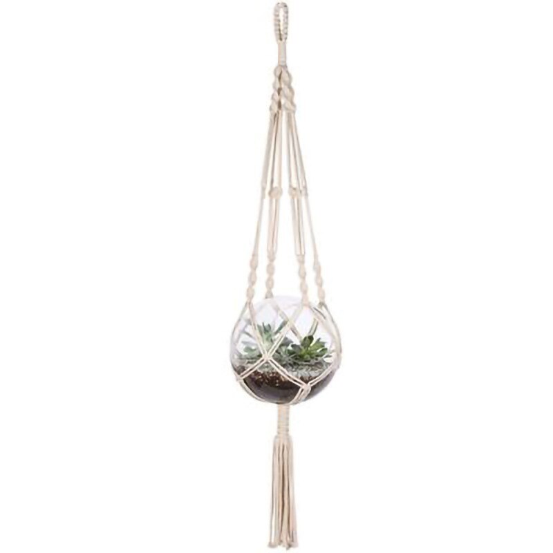 Handgemaakte Geknoopte Macrame Plant Hanger Bloem/pot Hanger voor Wanddecoratie Countyard Tuin: 66D