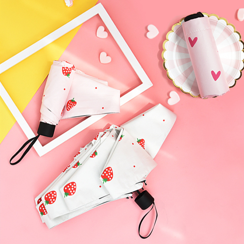 Anti-uv Pocket Umbrella Mini Folding Sun Umbrellas Parasol Sun Foldable Umbrella Mini Umbrella Candy Color Traveling Rain Gear