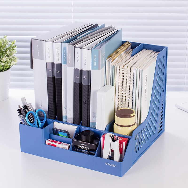 Delikatessen 78981 kunststoff Dokument Kasten mit stift Stand HÜFTEN datei korb datei tablett dokumente Verwaltung blau schwarz grau farben Optional