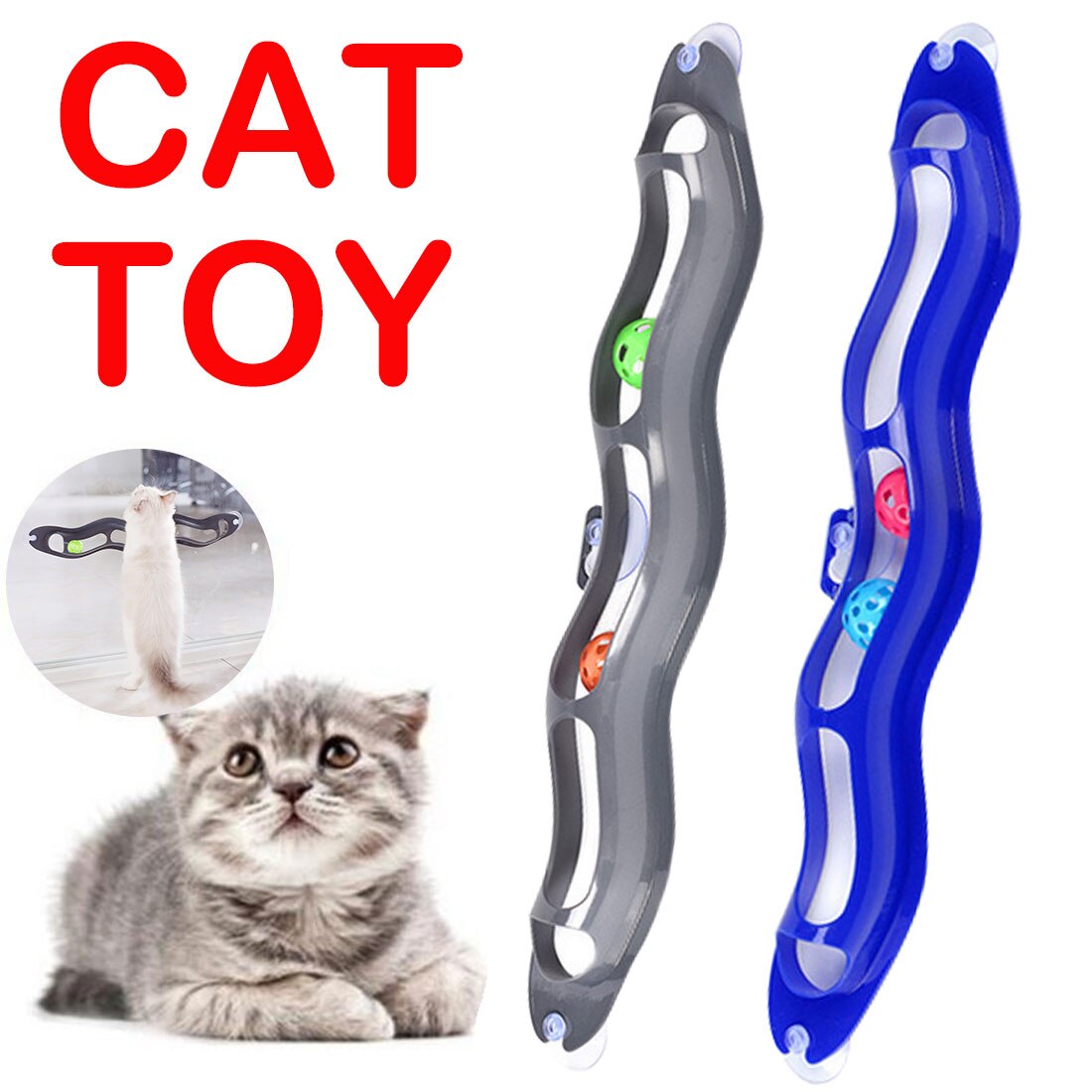 Huisdier zuignap track speeltunnel grappig bal speelgoed zuignap ramen katten speelgoed speelbuis met ballen zuignap katten speelgoed
