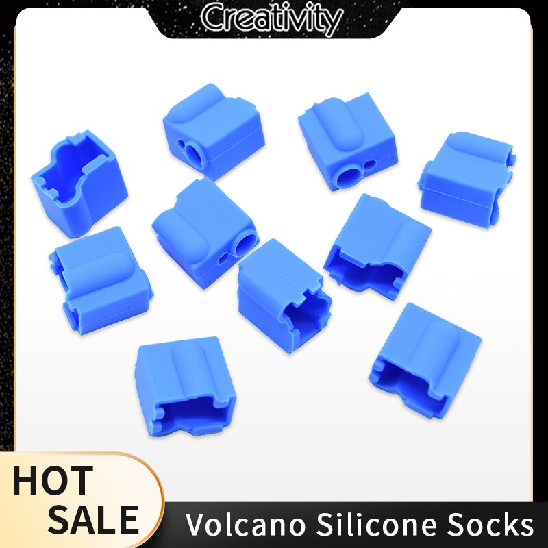 5/10 st volcano silikonstrumpa för artilleri sidewinder  x1 & genius uppvärmt block j-head hotend bowden/direkt extruder blockskydd