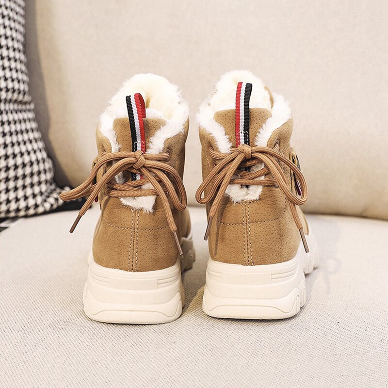 Dames sneakers winter damesschoenen flats platform casual schoenen voor dames comfortabele hoge top warme pluche off white schoenen