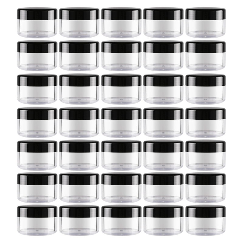 Plastic Travel Bottles Set with Leak Proof Black Lid Portable Squeezable Refillable Divide Storage Bottles Toiletries S27 21: 2