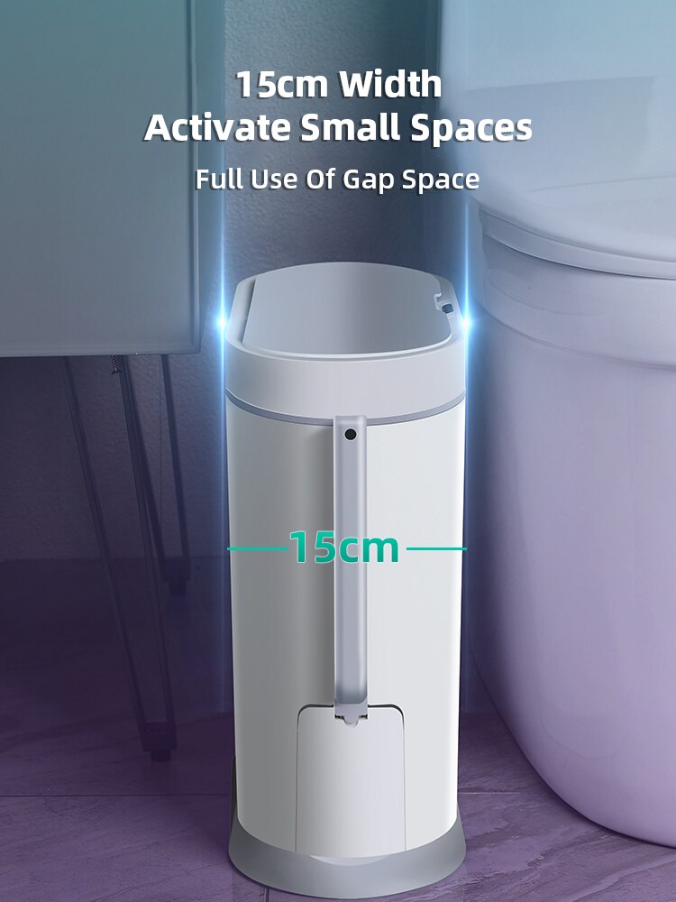 Joybos Smart Trash Can Sensor Automatic Wastebin Narrow Basket With Lid Electronic Smart bucket Dustbin Recycling for Bathroom
