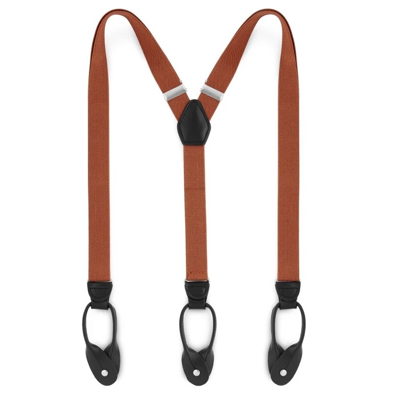 Slimmade 2.5cm kalsonger knappklämmor hängslen casual remmar y-rygg form herrbyxor suspensorio