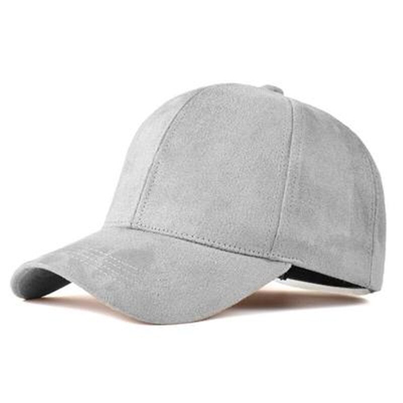 Suede for Men and Women Baseball Cap solid color Gorra adjustable cap Street Hip Hop Caps Available in multiple colors: gray