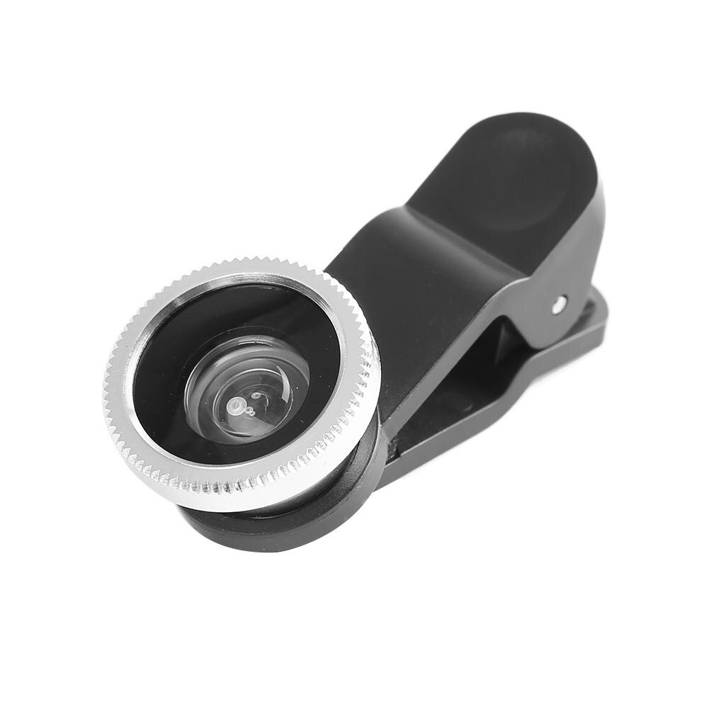 3 in 1 Wide Angle Macro Fisheye Phone Lens Kit Multifunctional Practical Ultra-portable Durable for iPhone Samsung Huawei Xiaomi: Silver