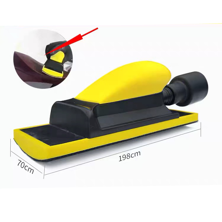 Jitterbug 70x198mm Vacuum Hand Sanding Block Dust-free Multi Hole Hook and Loop Backing Pad Sheet Metal Polishing: Default Title