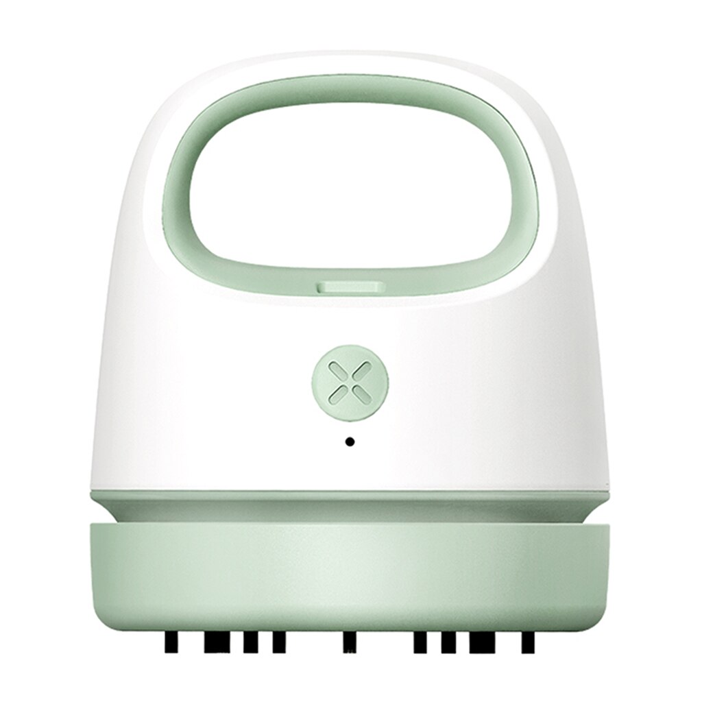 Portable Mini Vacuum Cleaner Office Desk Dust Table Sweeper Desktop Cleaner With Clean Brush Dust Busters Cordless Rechargeable: Green