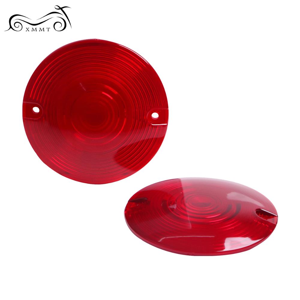 2x Red Turn Signal Light Cover Lens Motorcycle For Harley Dyna Fat Bob Electra Glide Softail