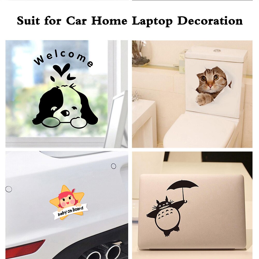 Bébé motard à bord 3D dessin animé Stickers muraux et décalcomanies drôle fenêtre autocollant vinyle décalcomanie pour maison bureau voiture décor 5.91 "x 6.29"