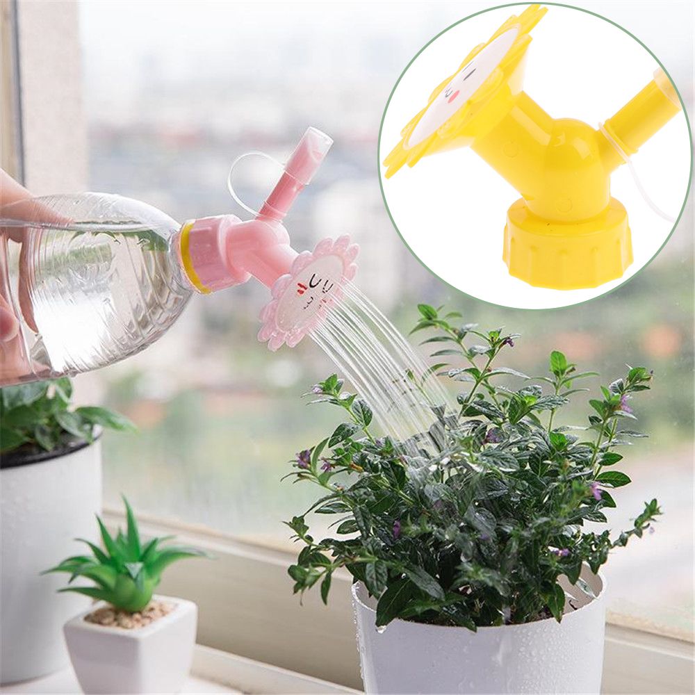 Boquilla de riego Universal de doble cabezal, regadera de plástico para regaderas de flores, herramienta de jardín para ducha, 2 en 1,