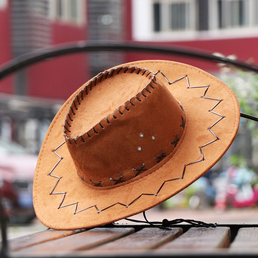 Sombrero de vaquero de gamuza occidental para hombre y mujer, gorros de vaquera a la , vestido de West, sombreros de , gorra Unisex