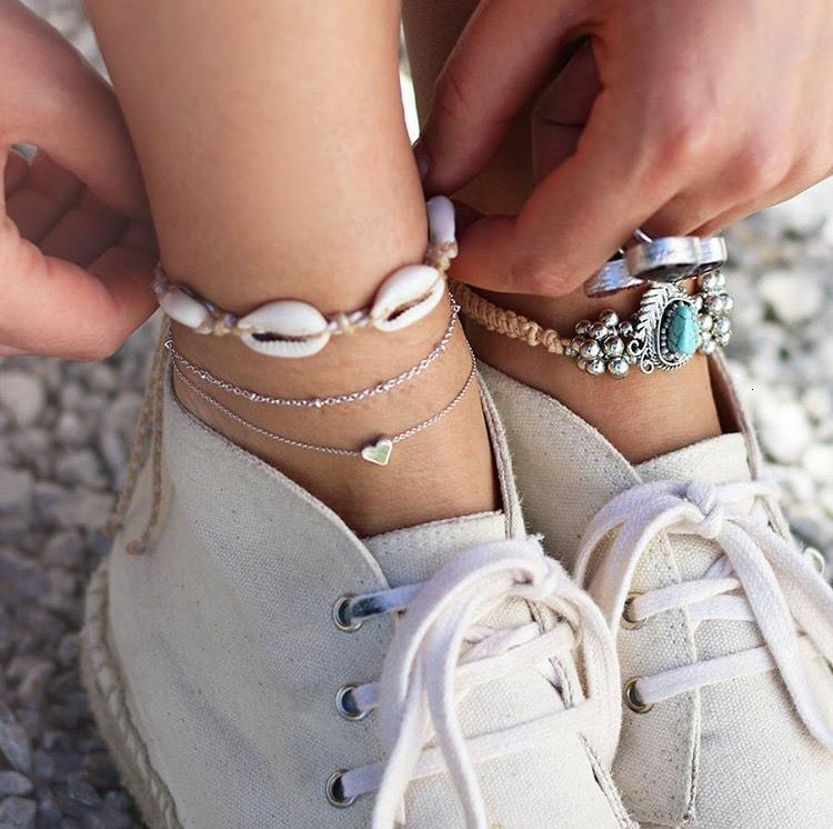 Bohemian Star Shell Ankle Bracelet On Leg Foot Jewelry Simple Shell Anklets for Women Beach Charm Boho Accessories Mujer: Style 12