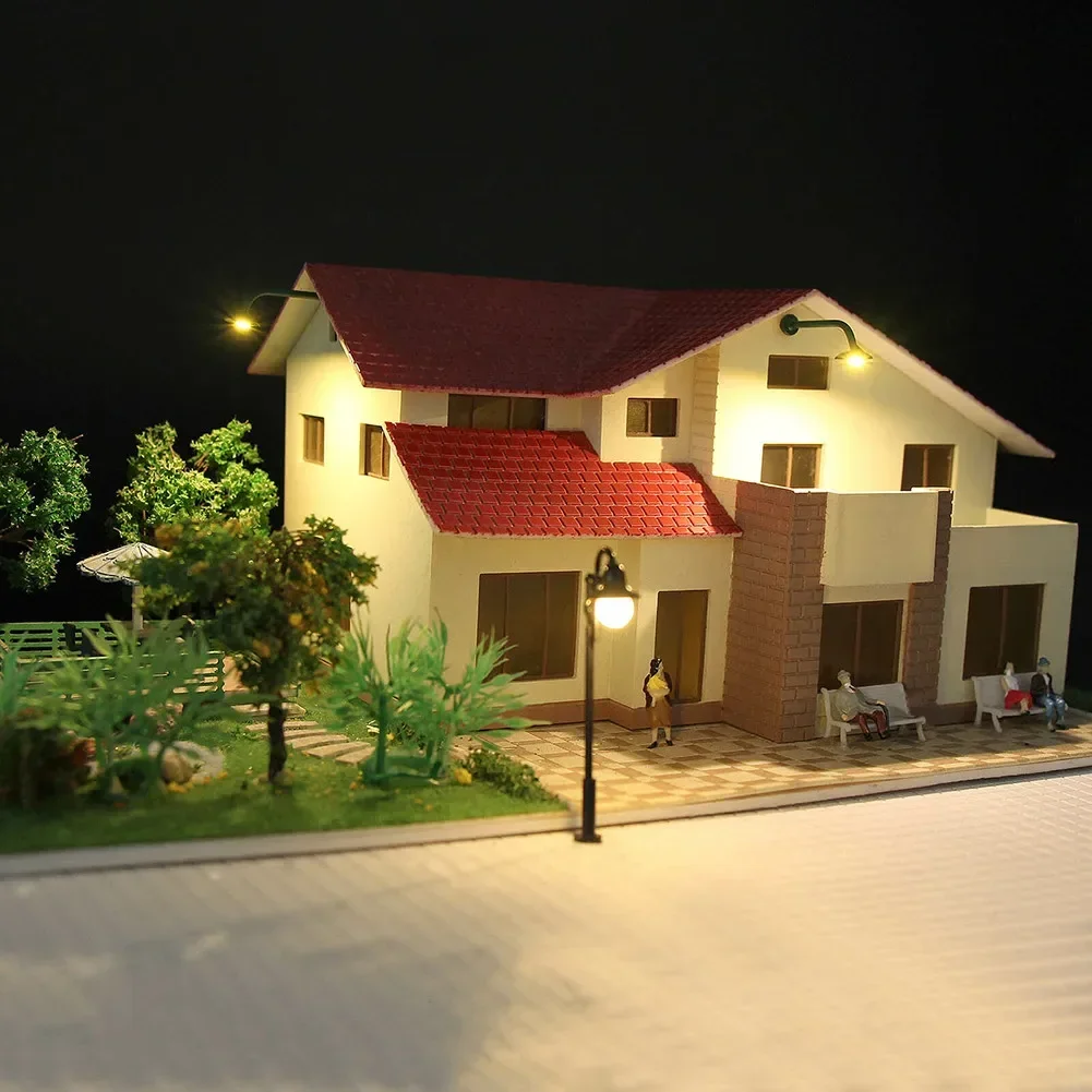 10 stks/set Compleet Lampen 1:87 HO Schaal Wandlampen Outdoor Straatlantaarns 1-Lamp Voor H0 Huizen Gebouw ornament