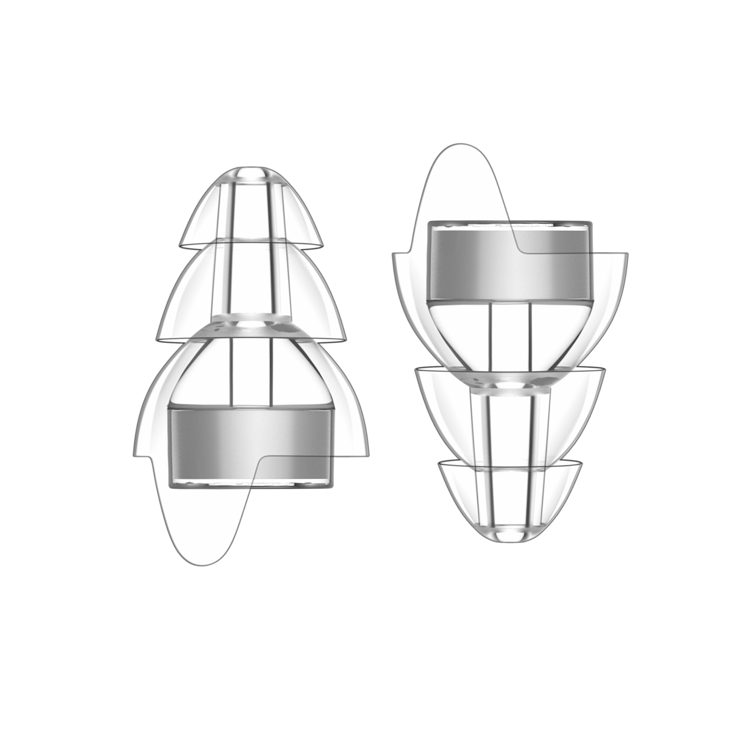 Bee SE14 haute fidélité musicien filtre bouchons d'oreilles Silicone réduction du bruit annulation Protection auditive bouchons d'oreille: S / Neige