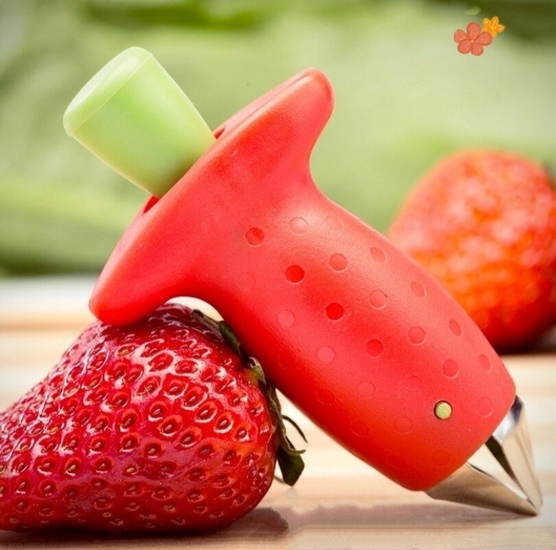 Fruit Blad Remover Aardbei Huller Metalen Tomaat Stengels Plastic Remover Gadget Aardbei Hullers Keuken Gadgets