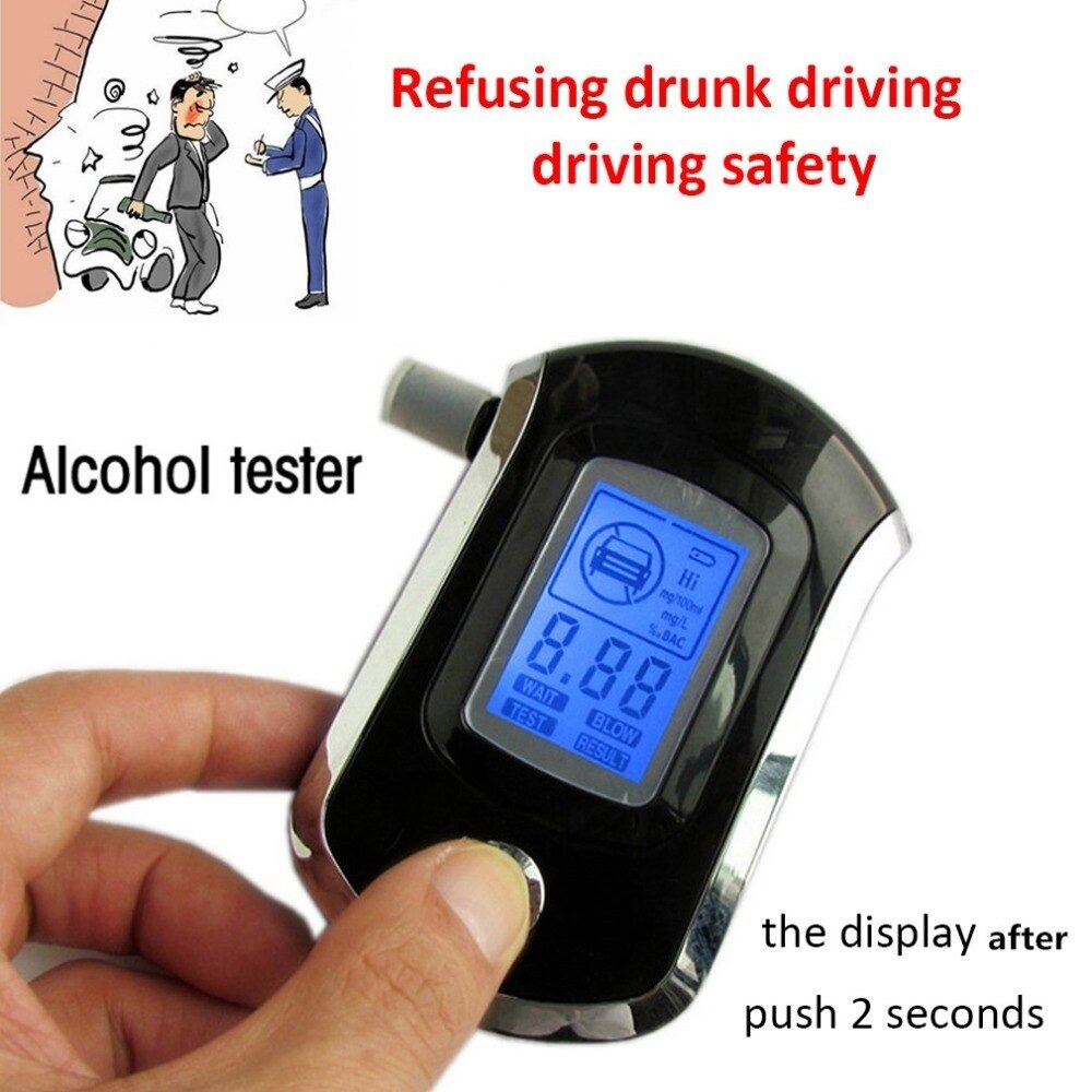 Digital Breath Alcohol Tester Breathalyzer with LCD Dispaly with 5