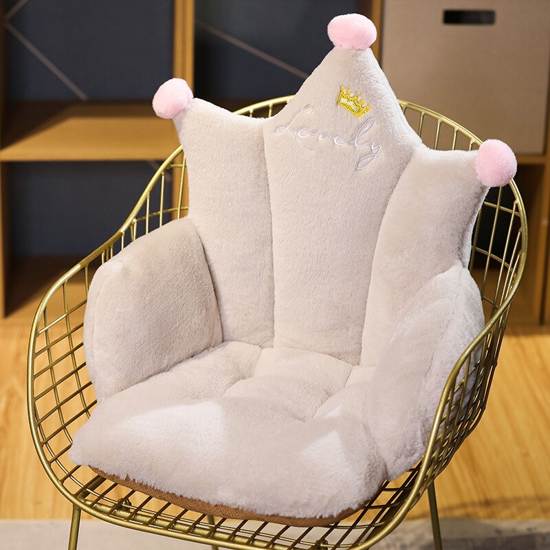 Cojín de felpa con forma de pata de gato para bebé y niño, cojín para silla de comedor, esterilla de sofá para el hogar, suelo interior, de decoración de invierno: Crown 2