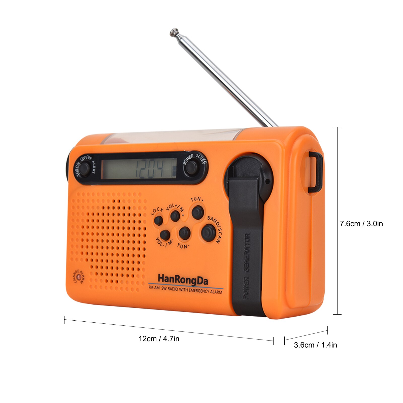 Waterproof Emergency Radio FM AM SW Crank Dynamo Solar Power Emergency Radio with LED Flashlight Reading Lamp Digital Radio