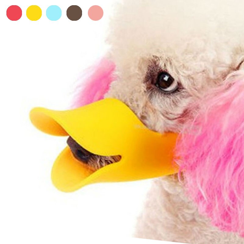 Novelty Dog Muzzle Silicone Cute Duck Mouth Mask Muzzle Bark Bite stop Dog Anti-bite Masks For Dog 20S1