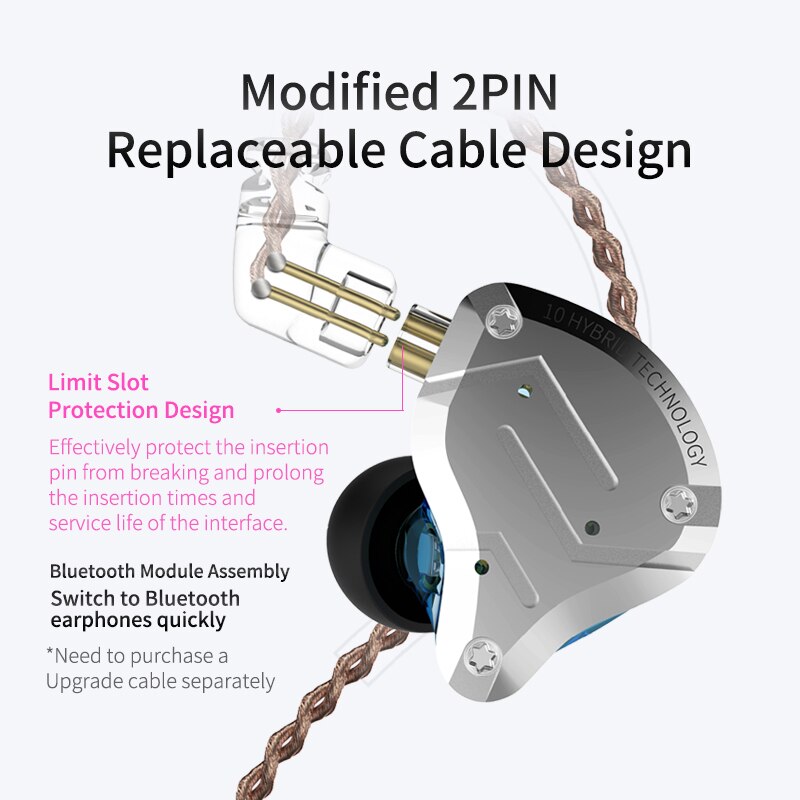 Ak Kz ZS10 Pro 4BA + 1DD Hybrid In Ear Oortelefoon Hifi Running Sport Oortelefoon Oordopje Headset Oordopjes Kz ZS6 AS10 Zst ZS10 Zsn Zsx