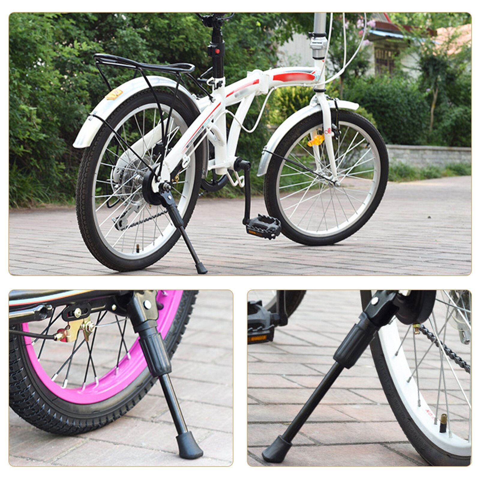 14/16/18/20 pulgadas negro bicicleta de los niños para pata de cabra lateral pie niños aparcamiento de bicicletas soporte de ciclismo pie de apoyo Brace piezas de bicicleta