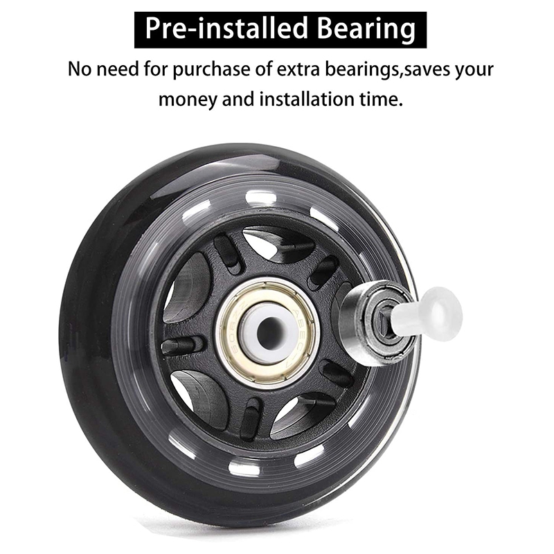 8 Pack Inline Skate Wheels, Indoor/Outdoor Roller Skate Wheels, Roller Blade Replacement Wheels with Bearing 64mm